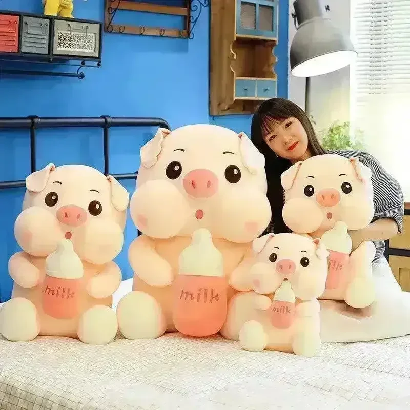 Plush Piggy With Milk Bottle - Image 3