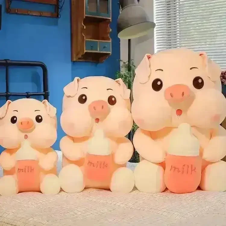 Plush Piggy With Milk Bottle - Image 6
