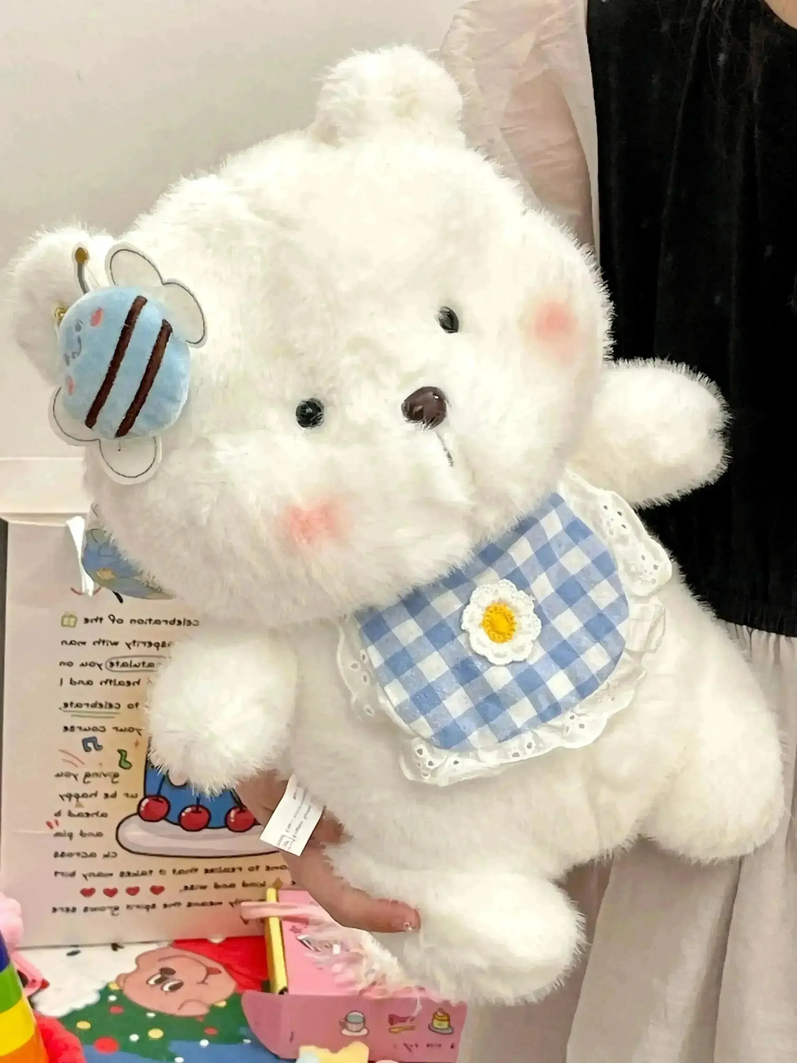 Polar Bear Bow Plush Toy (35 cm) - Image 3