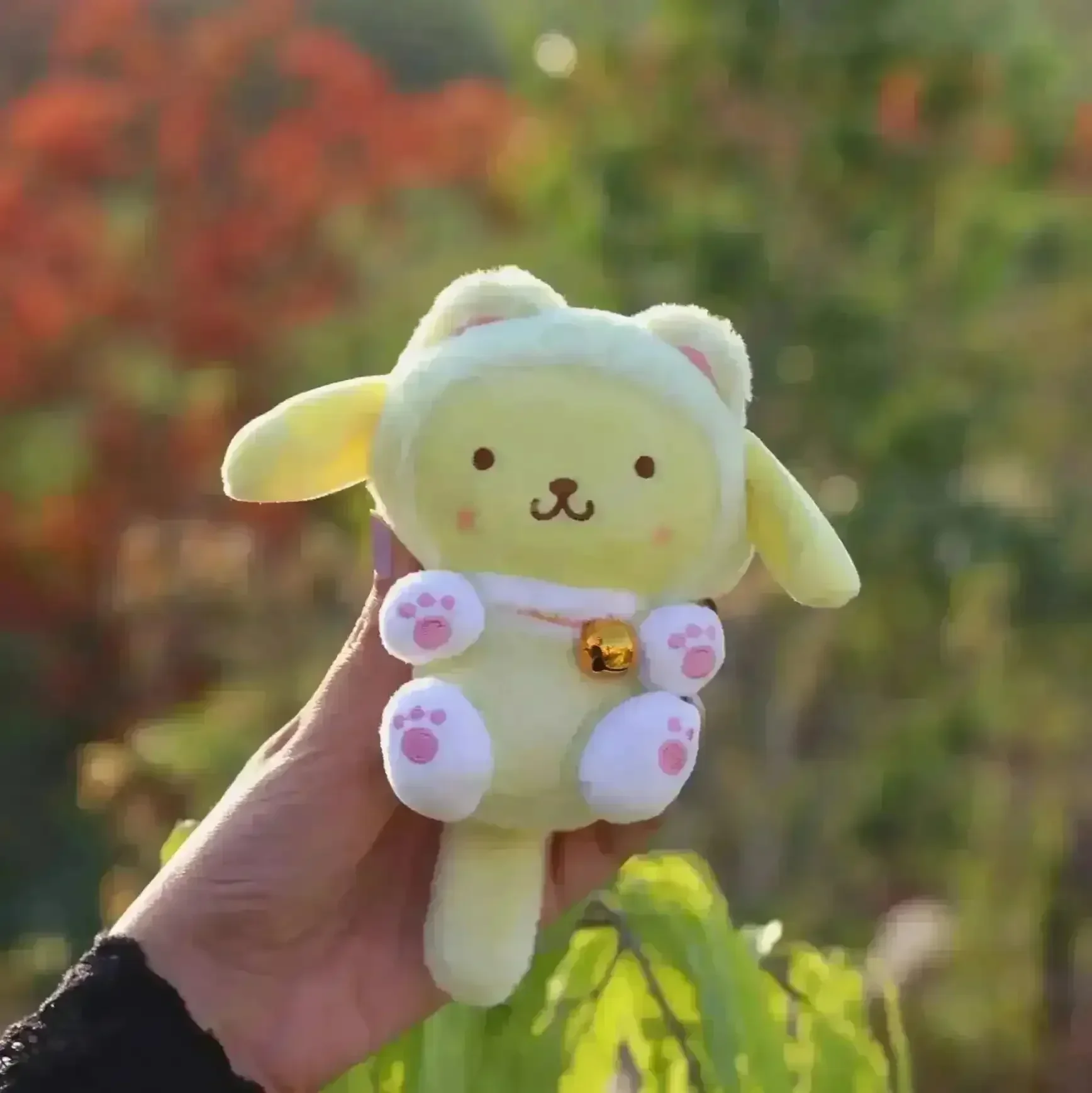 Pom Pom Purin Bell Plush Keychain - Image 3