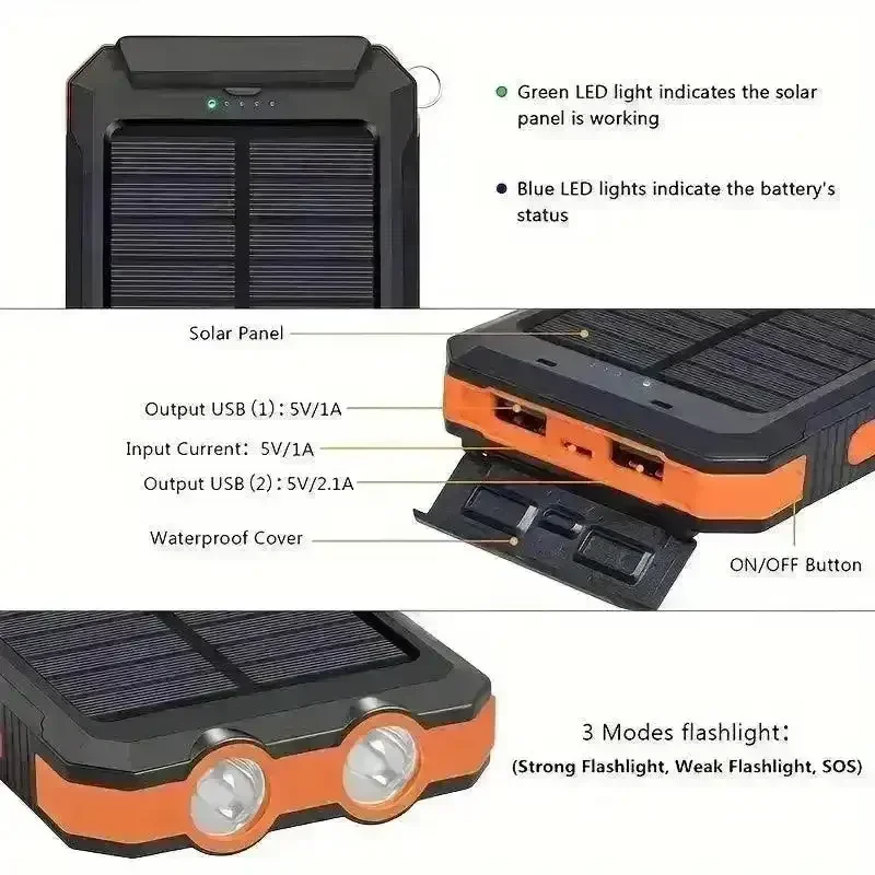 Portable Solar Energy Mobile Adventure Power Bank (7000 mAh) - Image 6