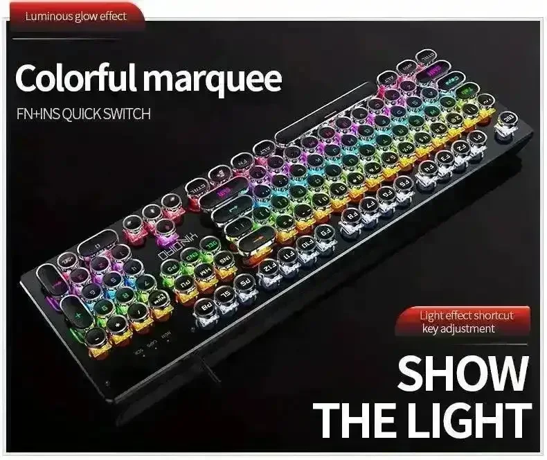 Premium Mechanical LED Backlit 104 Keys Keyboard - Image 3