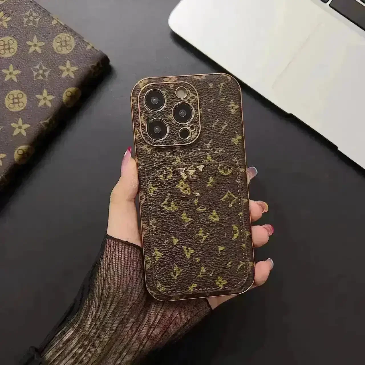 Premium Monogram Leatherette Phone Case (For iPhones) - Image 7