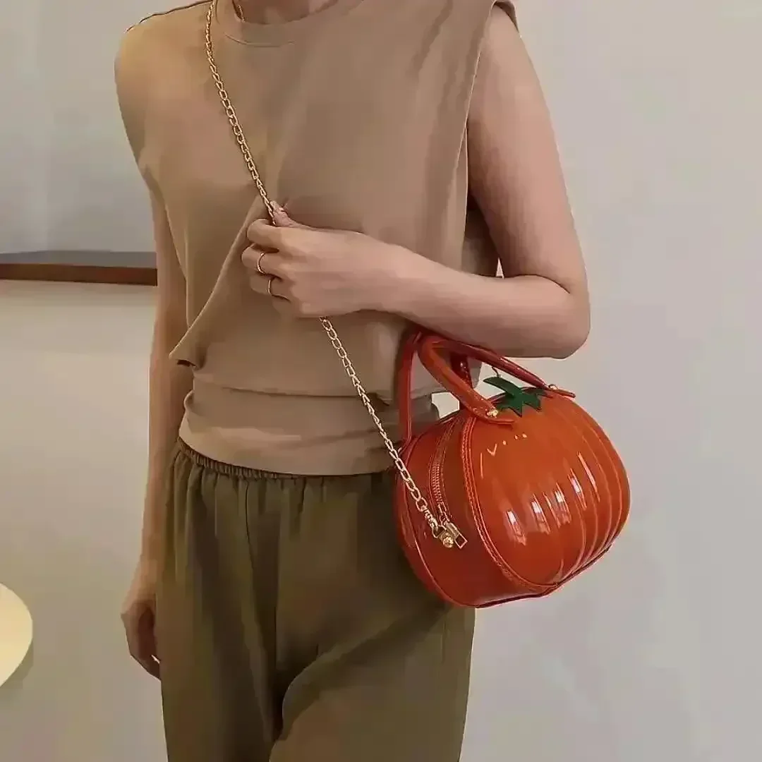 Pumpkin Shaped Satchel Novelty Crossbody Bag - Image 2