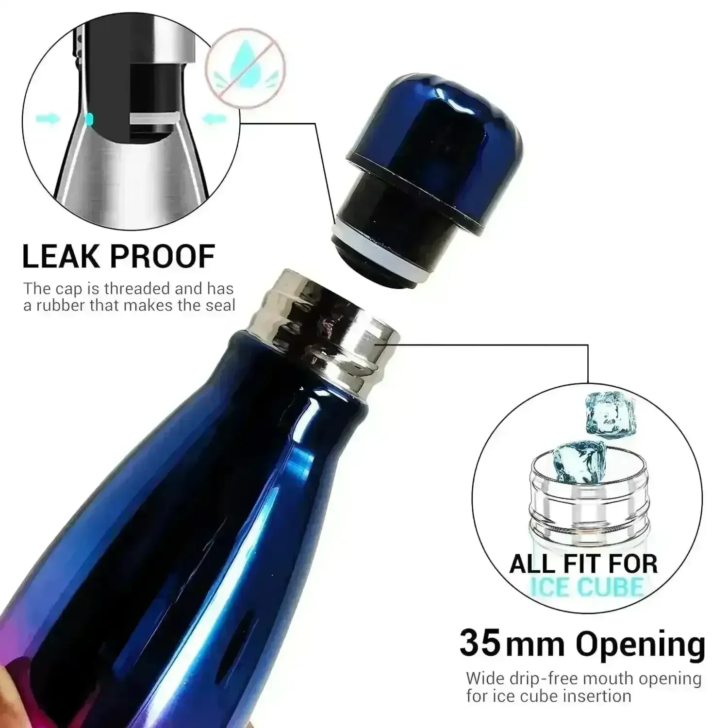 Rainbow Cola Metal Water Bottle (500 ml) - Image 5