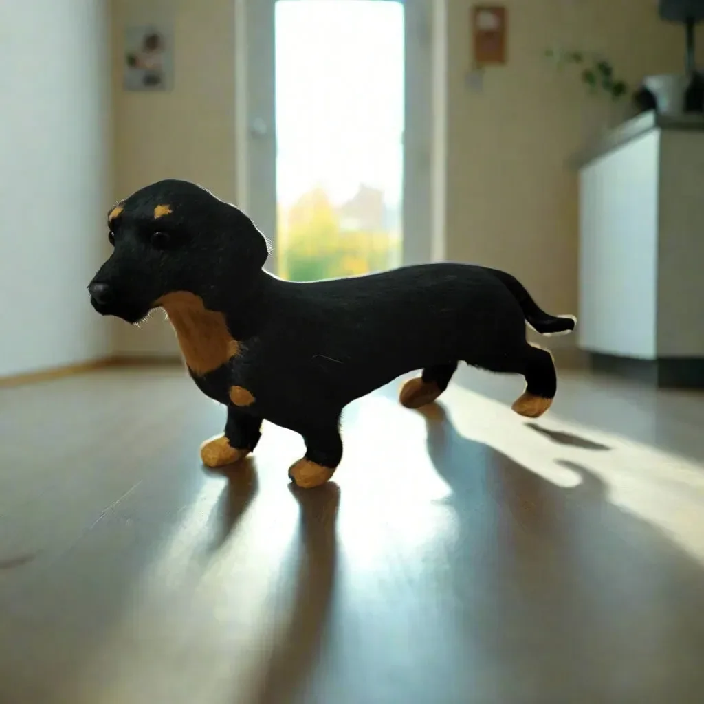 Real Looking Stuffed Dachsund Dog (22 cm) - Image 5