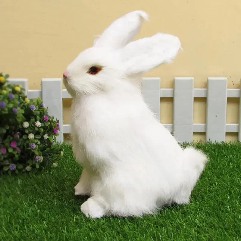 Real Looking Stuffed Rabbit (22 cm) - Image 3