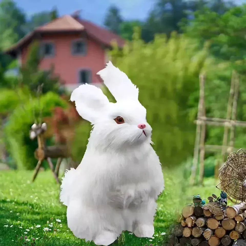 Real Looking Stuffed Rabbit (22 cm) - Image 6
