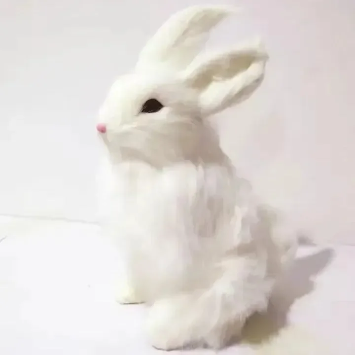 Real Looking Stuffed Rabbit (22 cm) - Image 7