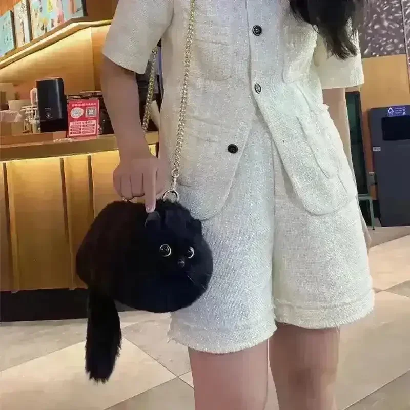 Realistic Handmade Cat Plush Handbag - Image 3