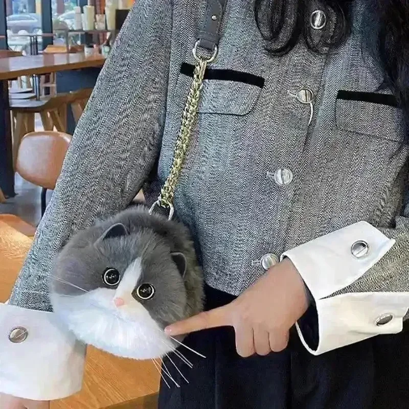 Realistic Handmade Cat Plush Handbag - Image 4
