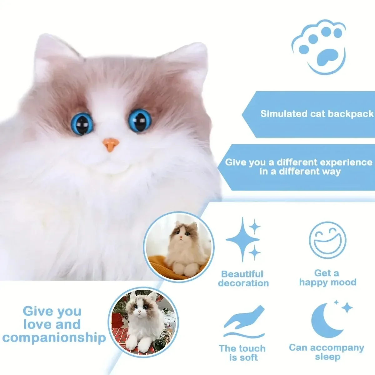 Realistic Mini Cat Shaped Backpack - Image 7
