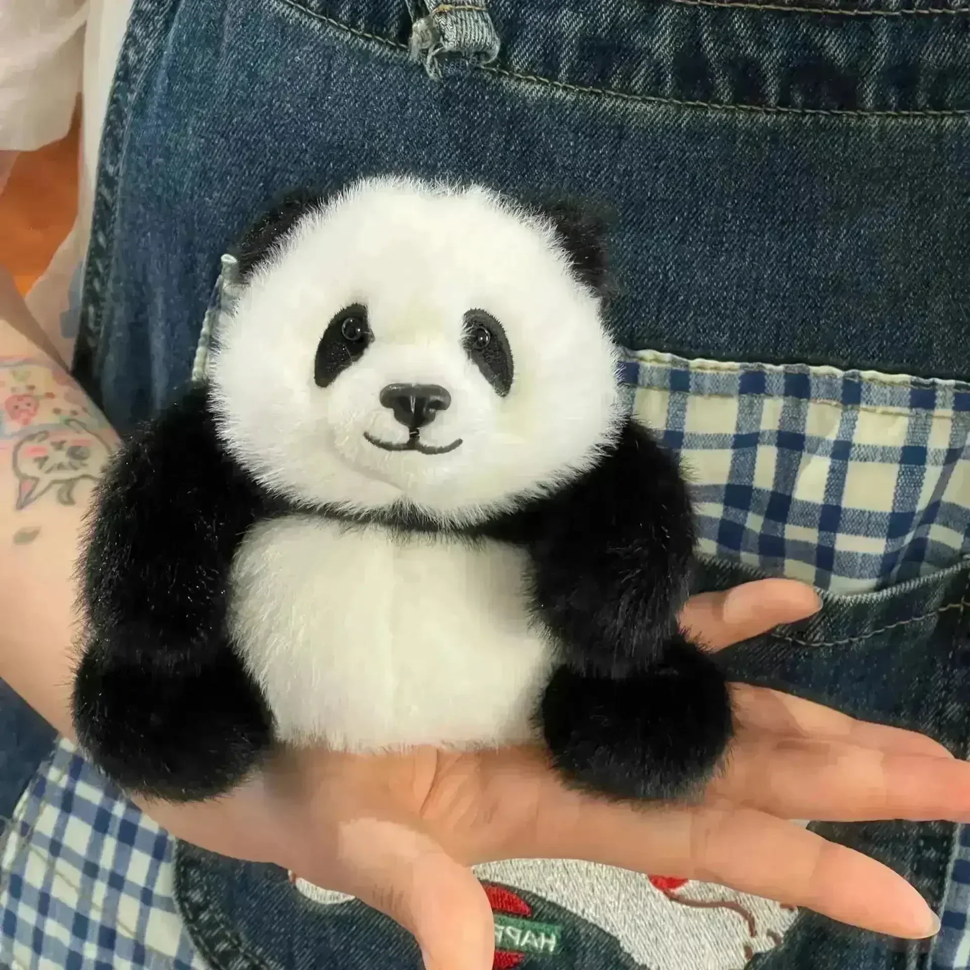 Realistic Panda Plush Keychain - Image 4