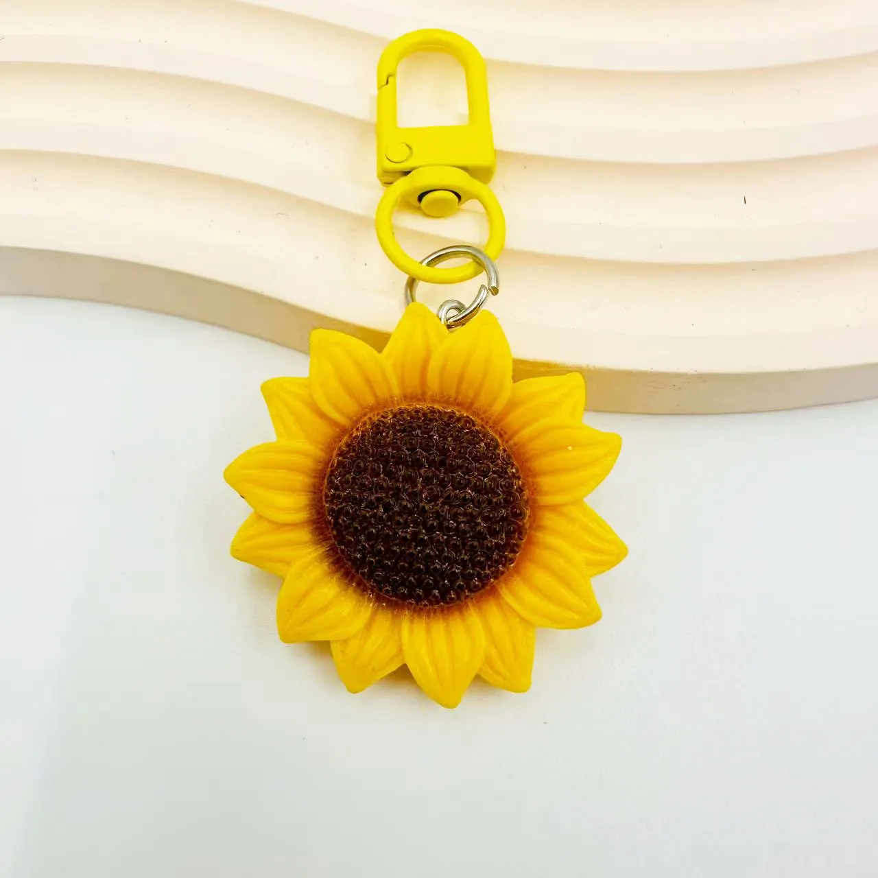 Realistic Resin Sunflower Keychain - Image 2