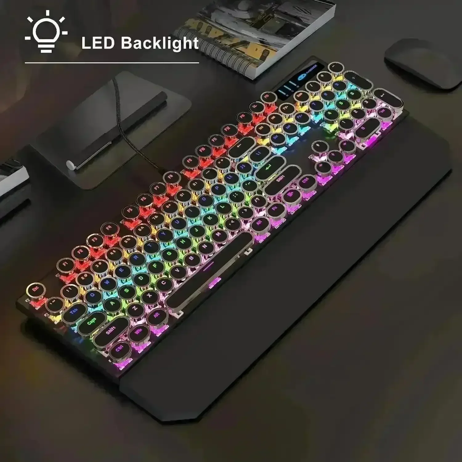 Retro-Style MageGee Mechanical Gaming LED Backlit Keyboard - Image 3
