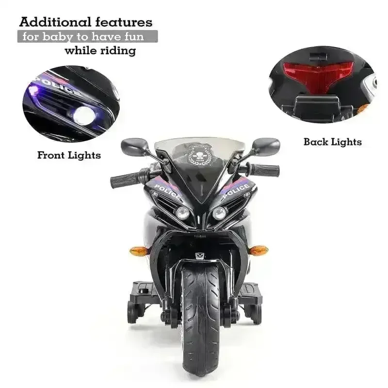 Ride-on Kids Rechargeable Police Bike - Image 11