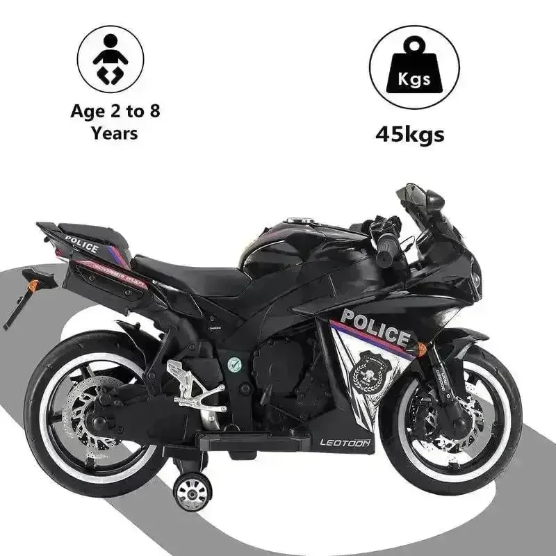 Ride-on Kids Rechargeable Police Bike - Image 12
