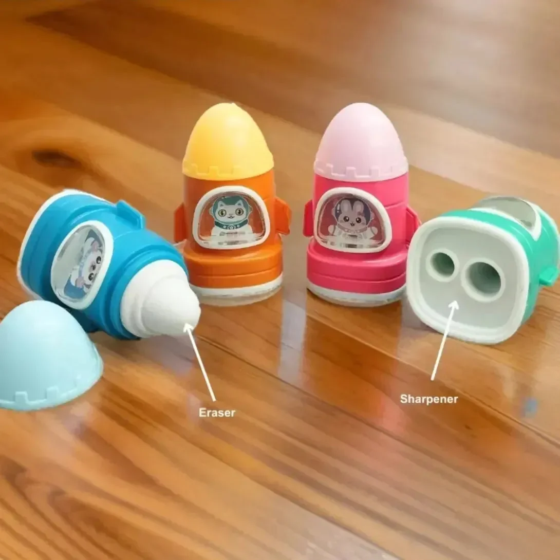 Rocket Shaped 2-in-1 Eraser & Sharpener - Image 2