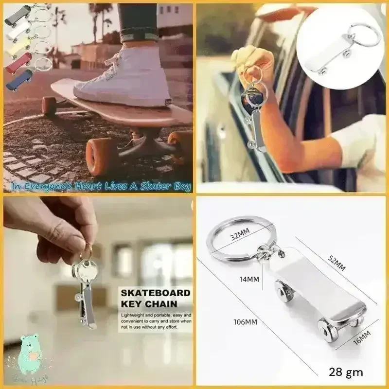 Rolling Radness Revolving Skateboard Keychain - Image 11