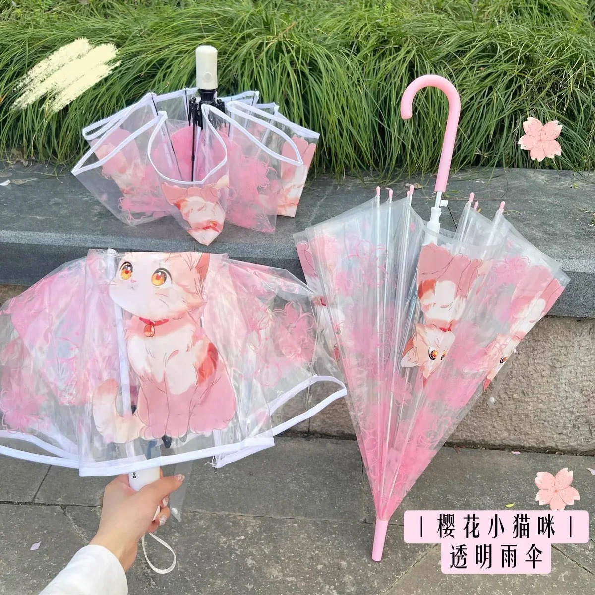 Sakura Cat Premium Floral Umbrella - Image 7