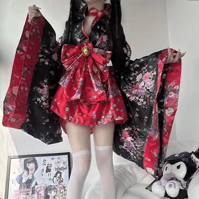 Sakura Serenade Japanese Kimono Dress - Image 9