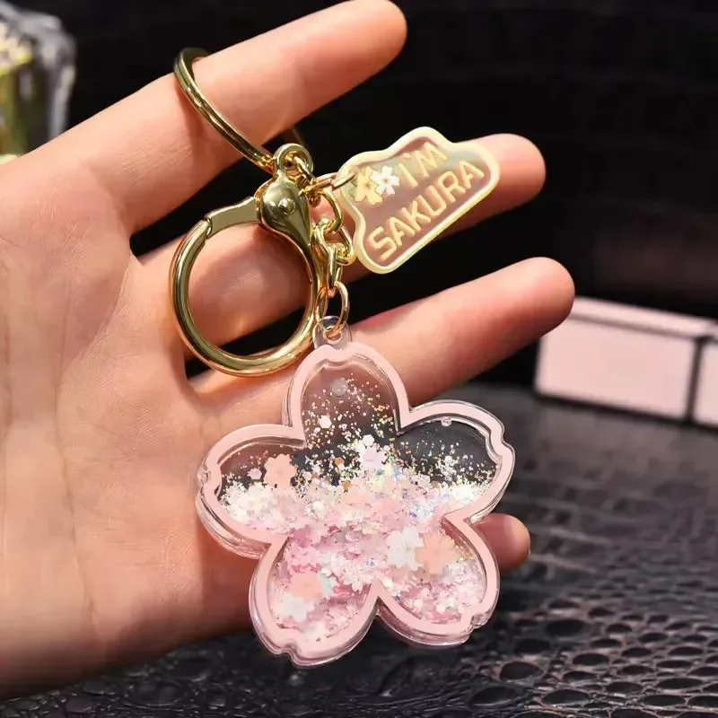Sakura Shimmer Petal Liquid Keychain - Image 4