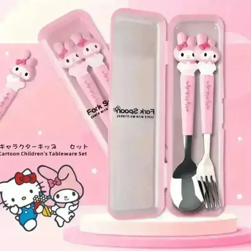 Sanliou Kuromi Hello Kitty Cinnamoroll Spoon Fork Set - Image 4