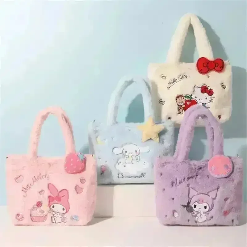 Sanliou Kuromi Plush Tote Bags