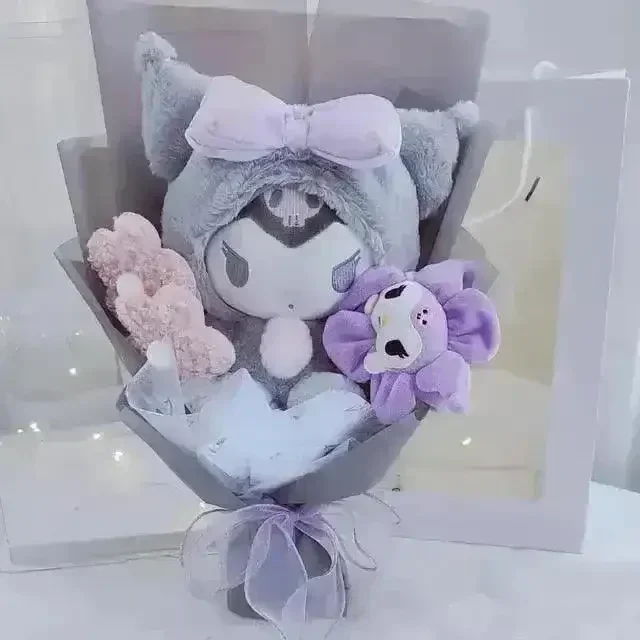 Sanliou My Melody Kuromi Purin Plush Pansy Bouquet - Image 11