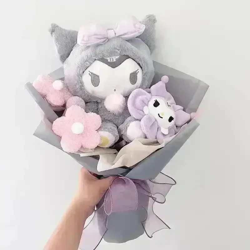 Sanliou My Melody Kuromi Purin Plush Pansy Bouquet - Image 12