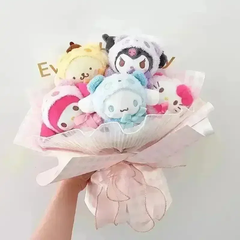 Sanliou My Melody Kuromi Purin Plush Pansy Bouquet - Image 13
