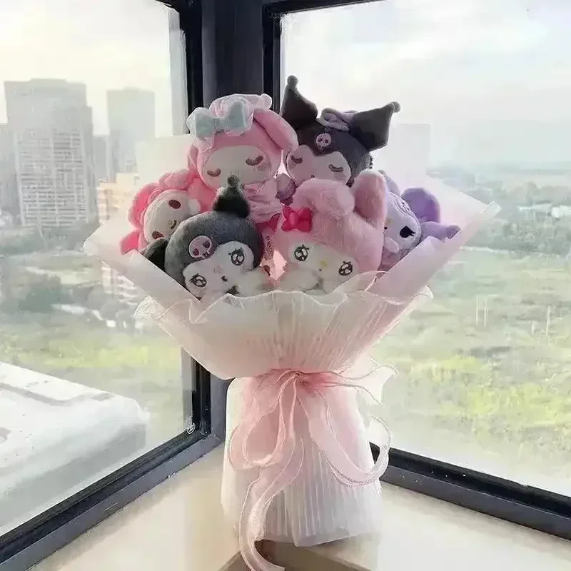 Sanliou My Melody Kuromi Purin Plush Pansy Bouquet - Image 3