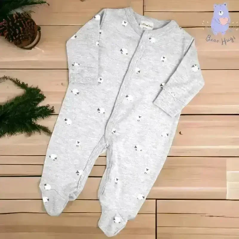 Sheep Sleeping Print Sleeping Suit / Romper (3 pcs) - Image 4