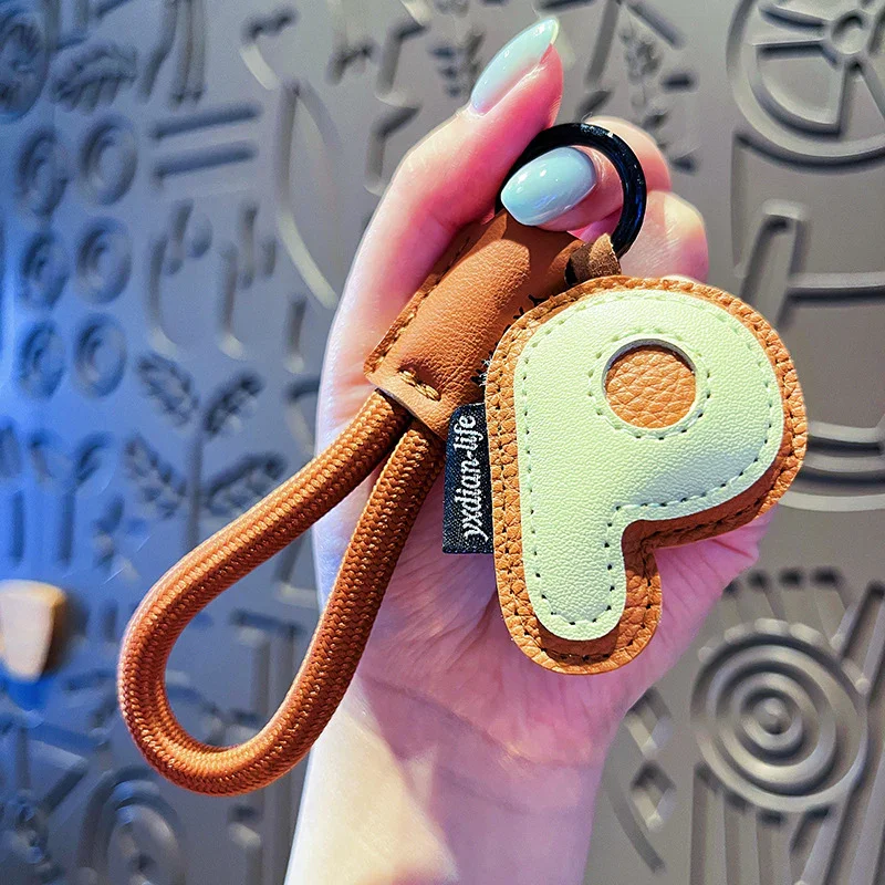 Signature Style Leather Letter Keychain - Image 16