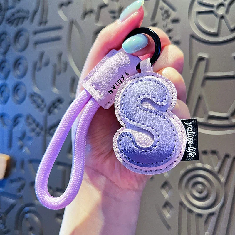 Signature Style Leather Letter Keychain - Image 9