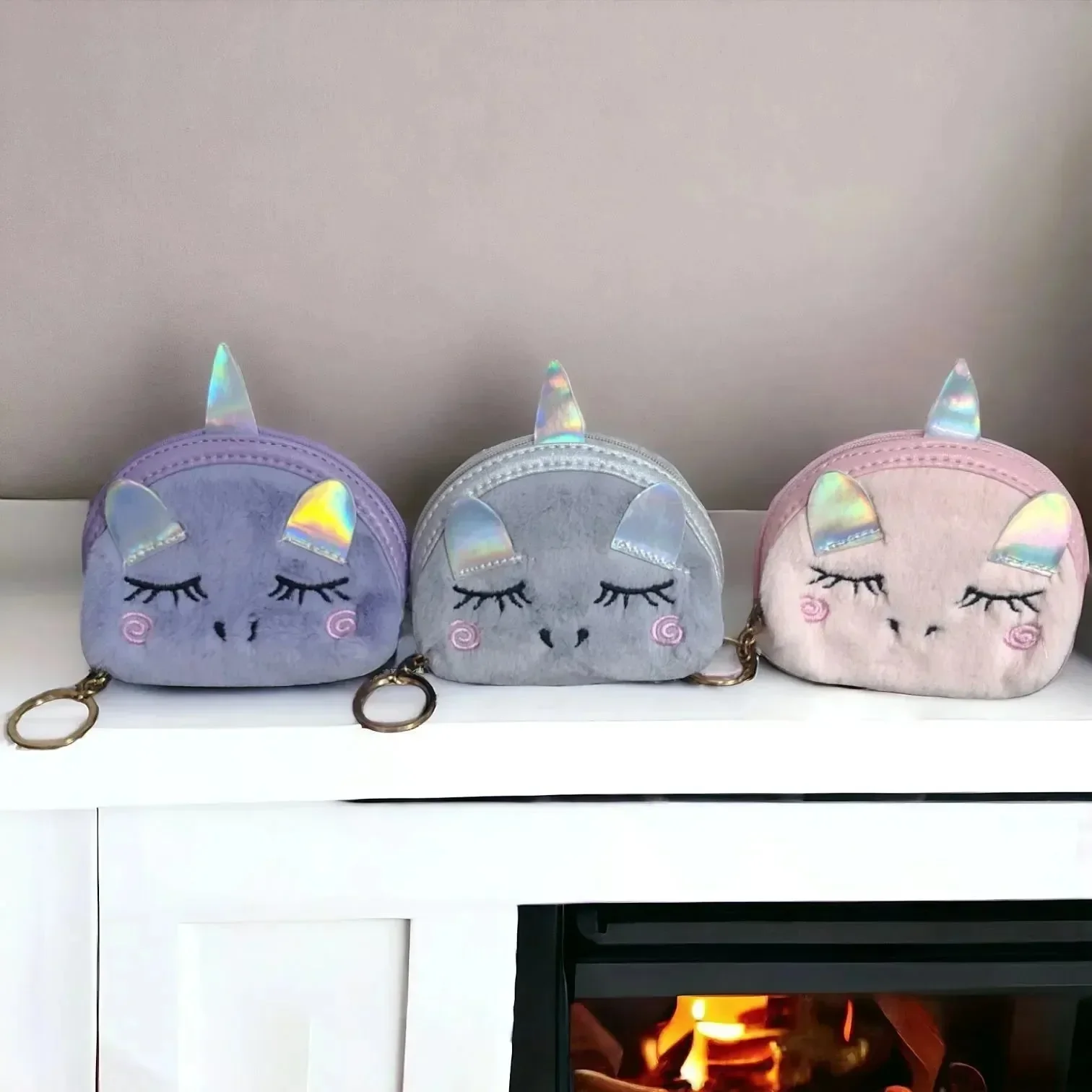 Sleepy Unicorn Plush Coin Pouch - Image 2