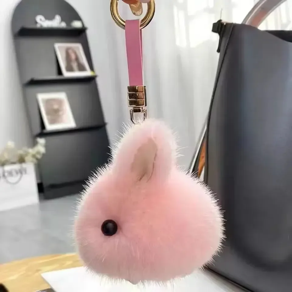 Snuggle-Soft Fur Bunny Plush Keychain - Image 9