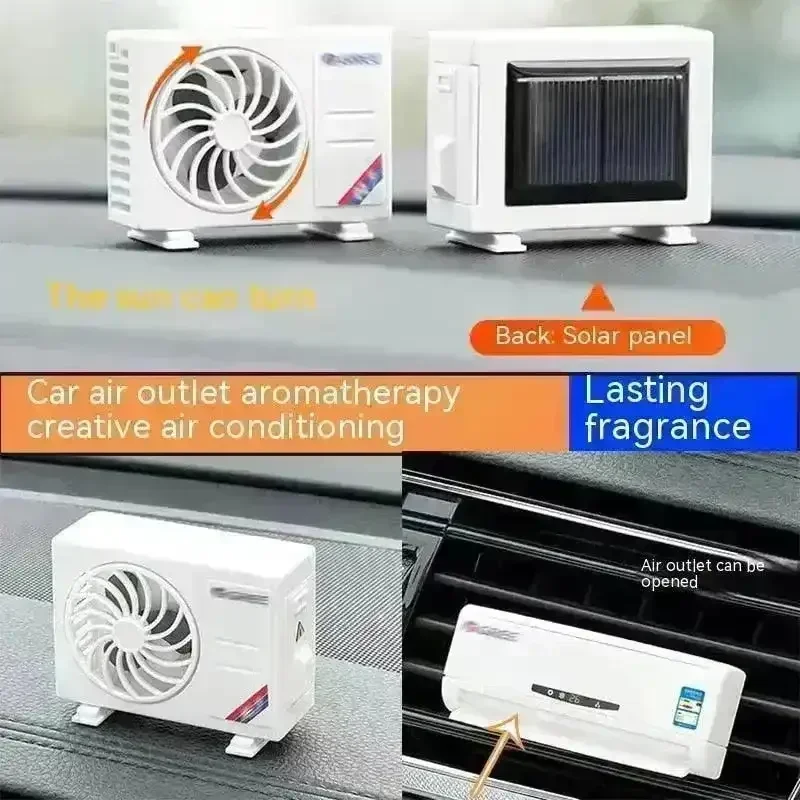 Solar Car Air Freshener + Mini Air Conditioner Combo - Image 2