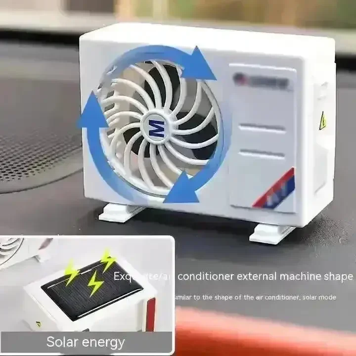 Solar Car Air Freshener + Mini Air Conditioner Combo - Image 3
