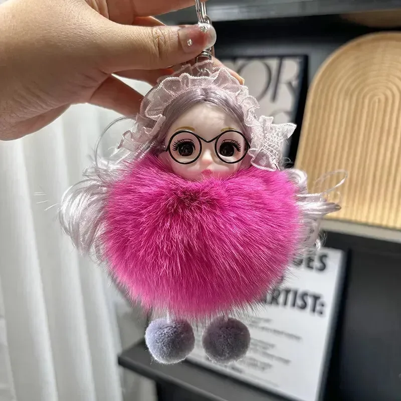 Spectacled Baby Girl Fur Keychain - Image 16
