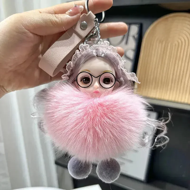 Spectacled Baby Girl Fur Keychain - Image 4