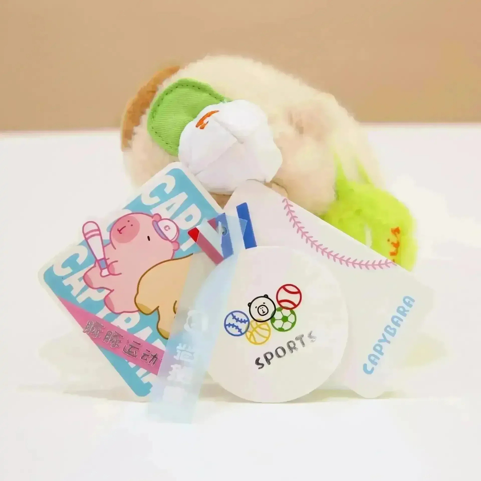 Sporty Capybara Pull Ball Plush Keychain - Image 8