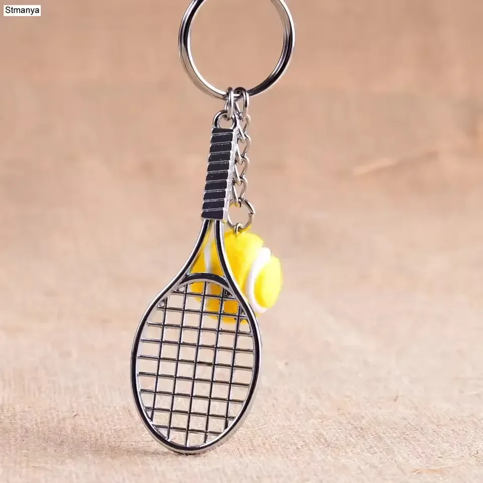 Sporty Style Tennis Racket & Ball Keychain - Image 7