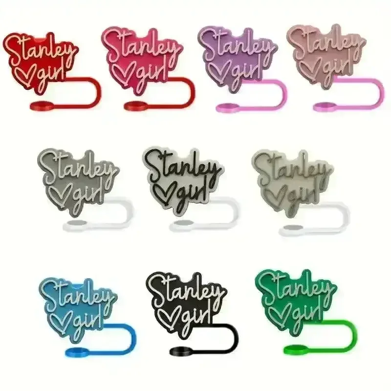 Stanley Girl Text Written Straw Toppers (Set of 4) - Image 2