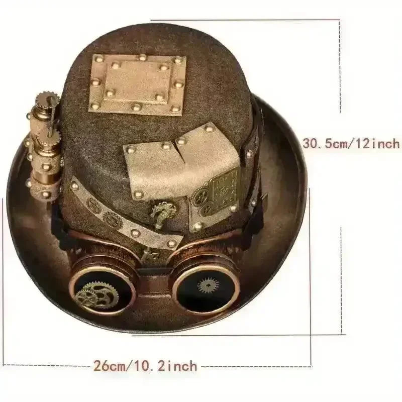 Steampunk Golden Hat with Goggles - Image 7