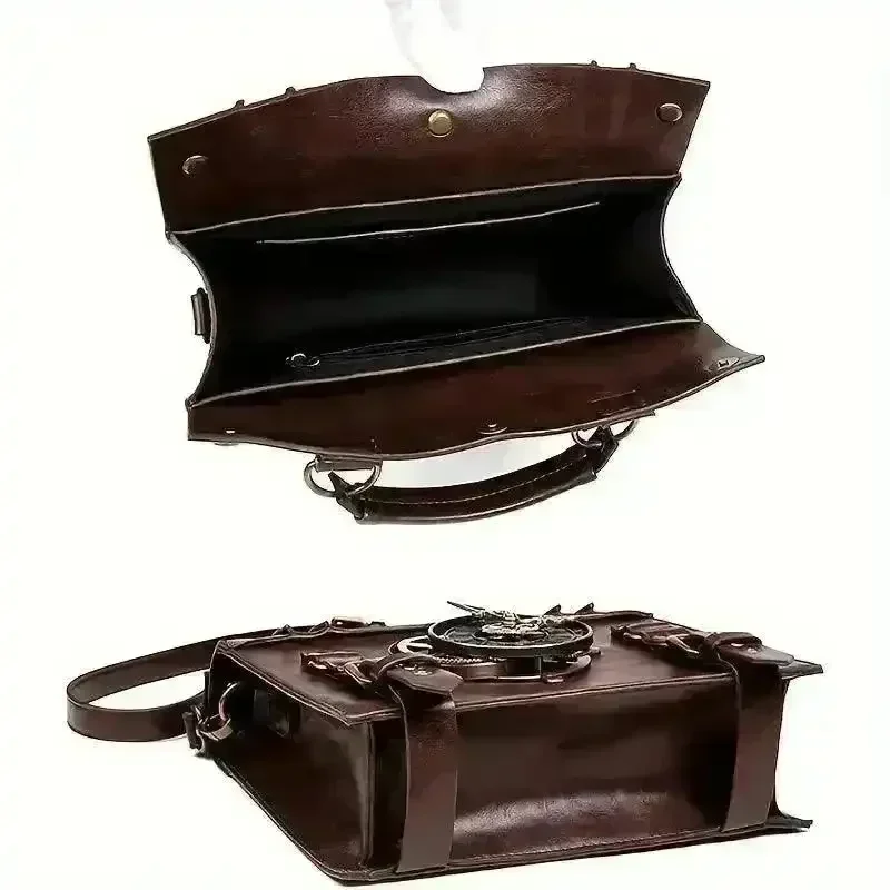 Steampunk Messenger Bag with Turnable Clock - Image 3