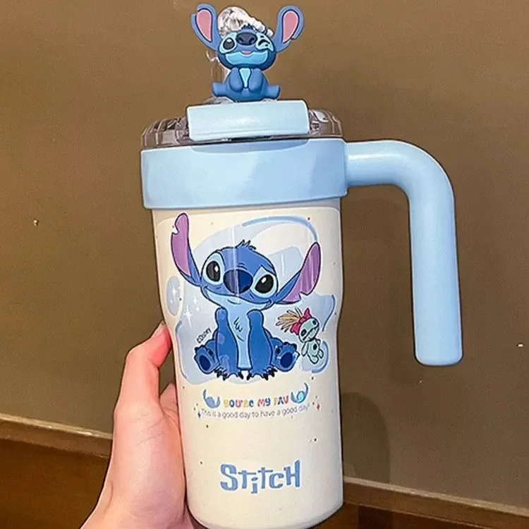 Stitch Cosmic Alien Straw Thermos Cup (800 ml) - Image 2