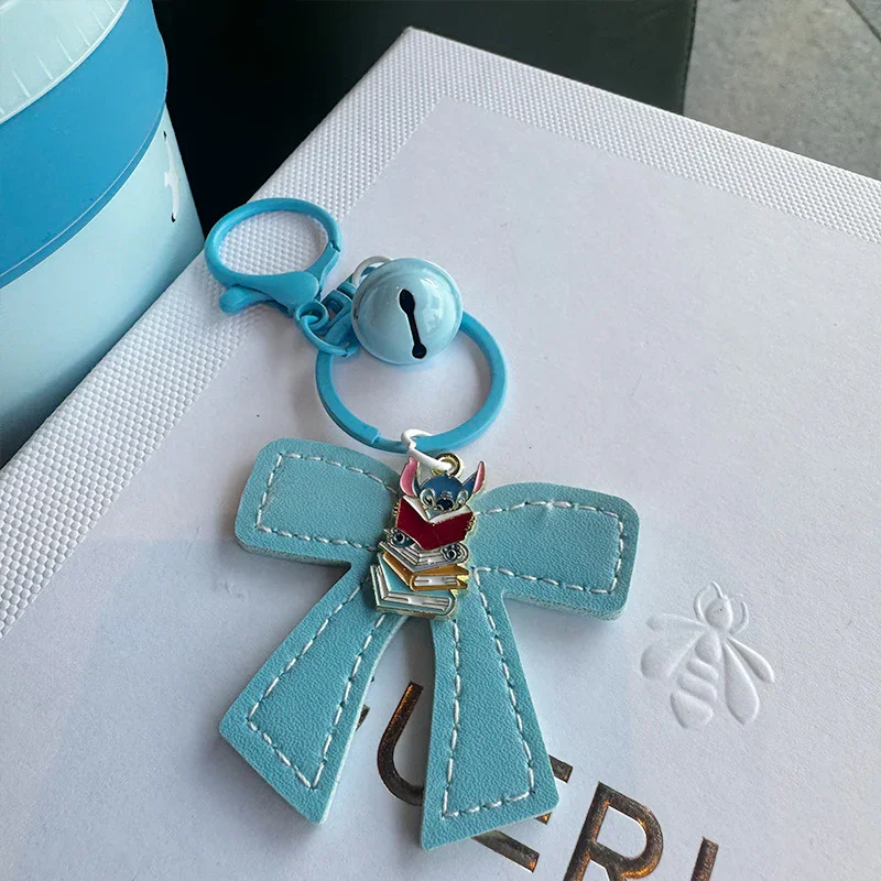Stitch Leather Bow Charm Keychain - Image 5