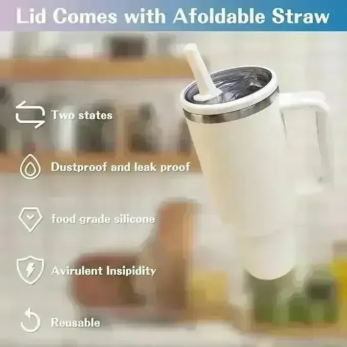 Straw Based Leakproof Lid For Stanley 40 oz Tumblers - Image 2