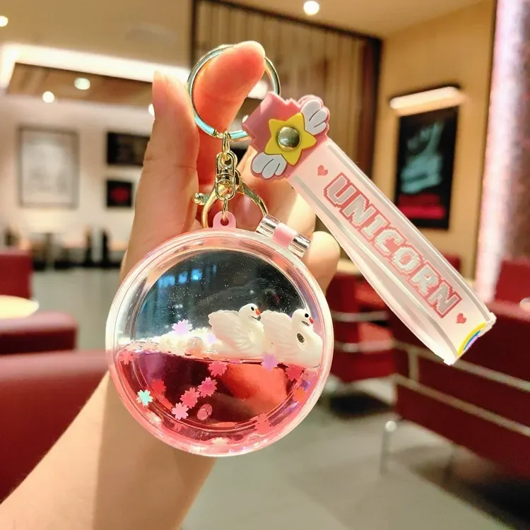 Swan Luxe Glitter Mirror Keychain - Image 4